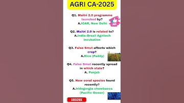🌾 Agri Current Affairs 2025 | Important for Agriculture competitive exams 🎯 #shorts #agripassion