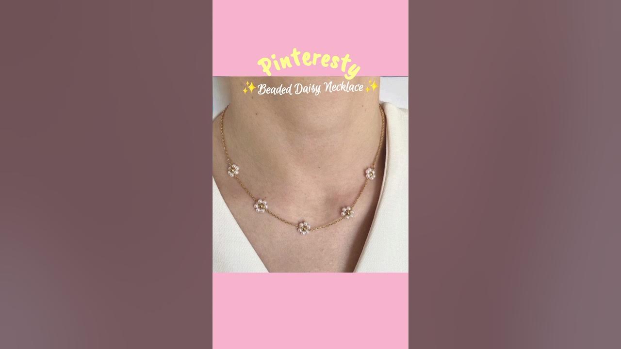 DIY Beaded Daisy Necklace ️ How to make jewellery beadedjewelry 