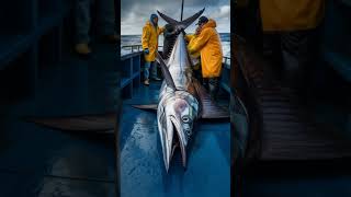 They Caught a Monster Swordfish in the Storm 🌊⚡ | Unreal Catch at Sea #ai #aiart
