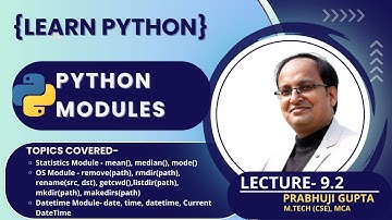 Master Python Modules: Statistics, OS, and Datetime Functions Explained! | Lecture 9.2