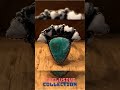 White Buffalo Kingman Turquoise Cluster Adjustable Ring Sterling Silver