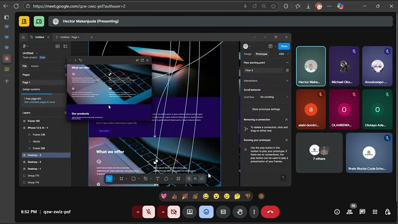 Brain Blocks Code School Monthly Webinar (AUG, 2025) - UI/UX Designs Presentation