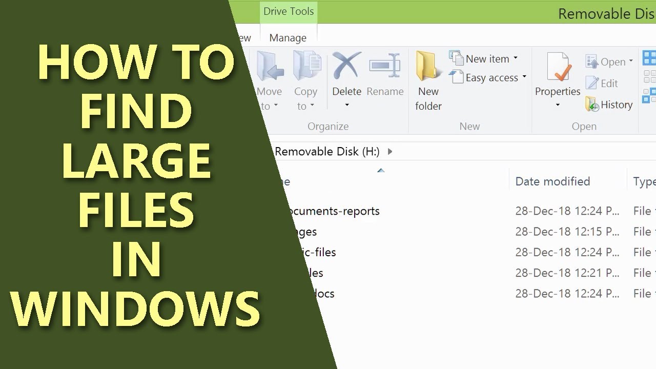 Find Large Files in Windows | Computer Search | How to Search by File Type  - YouTube