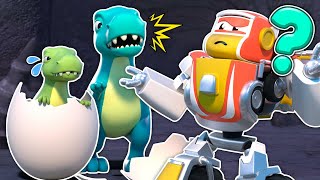 🦖 Hero Robot Police Car Helps BABY DINO find his Family 🚔 Rescue Cartoon for Kids | Robofuse