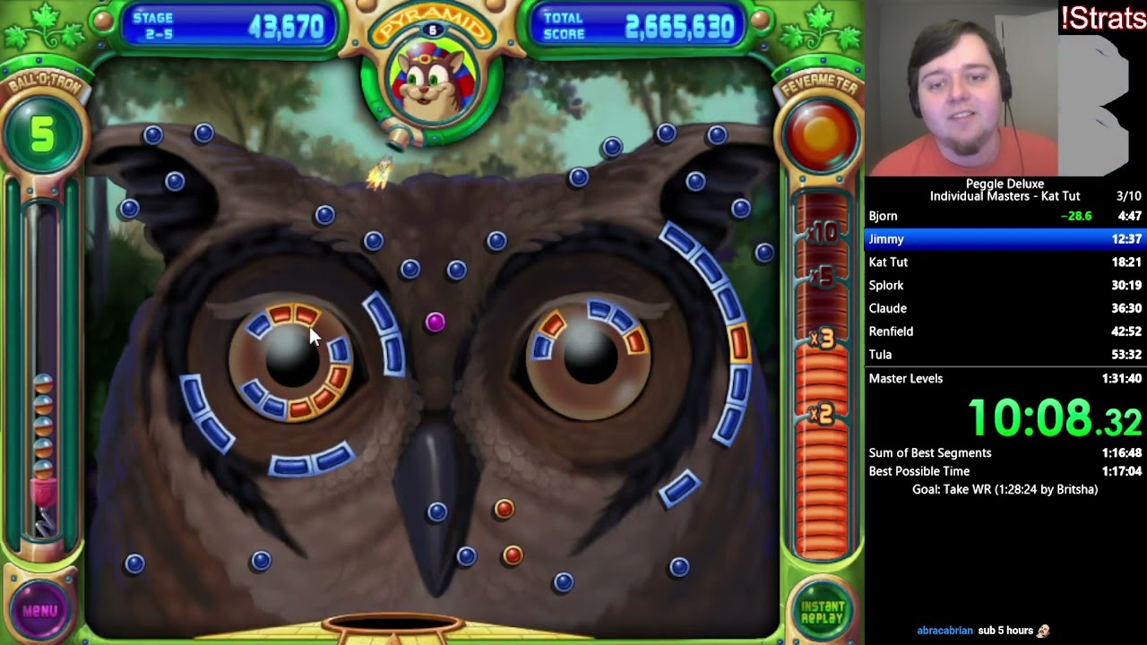 Peggle Deluxe - Kat Tut% - 1:24:40 (New WR) 