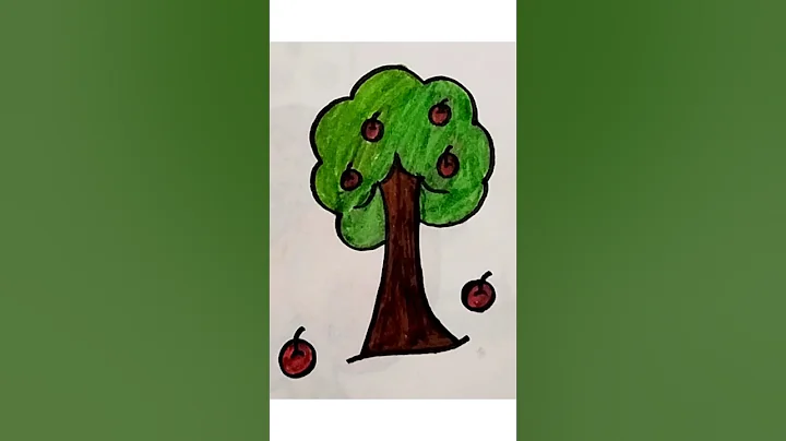 Easy cherry tree drawing #shorts #treedrawing #easydrawing