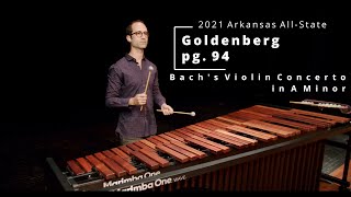 Bach's Violin Concerto in A Minor arr. Goldenberg (2021 Arkansas AllState Mallet Etude)