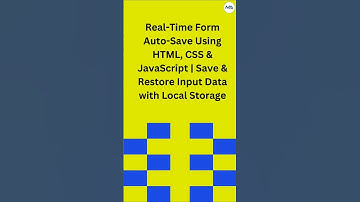 💾 Build a Real-Time Auto-Save Form in 60 Seconds! ⏱️ (HTML, CSS, JavaScript)  #shorts