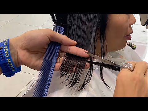 Dang Hieu. Cut BOB Graduation Classic (Hướng dẫn Cắt tóc ngắn, uốn tóc BoB gương mặt tròn)