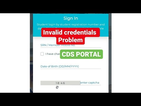 Cds portal invalid credentials problem | order books