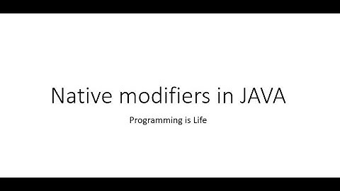 Native Modifier in JAVA