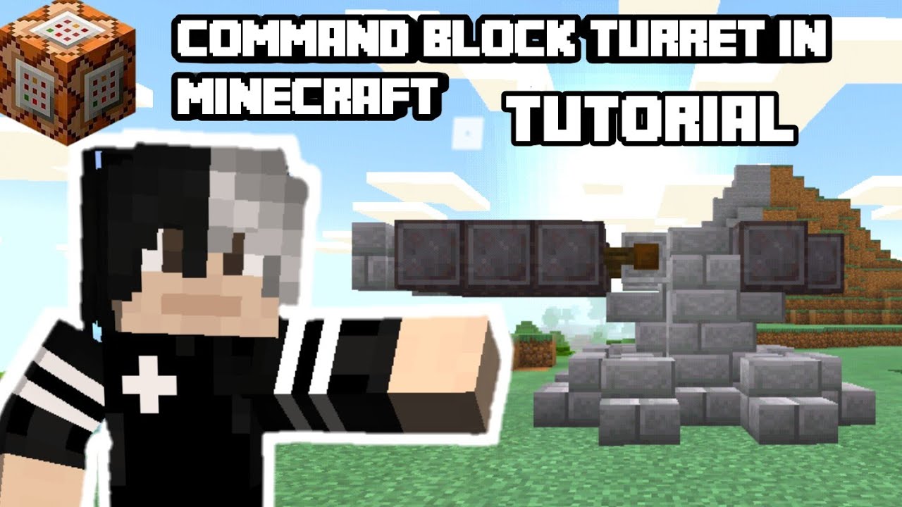 Minecraft turret using command block #commandblock #minecraftturret #