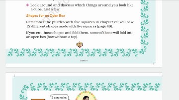 Shapes for an open box. Boxes and sketches class 5 maths