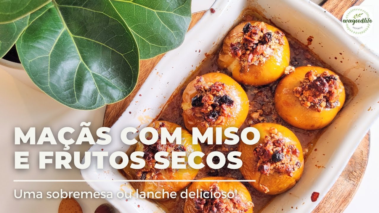 MAÇÃS RECHEADAS COM MISO E FRUTOS SECOS