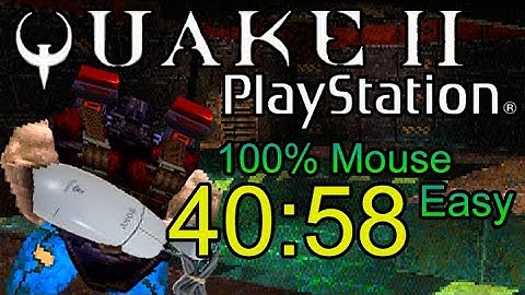Quake II (PSX) speedrun - 100% Mouse - Easy - 40m58s [WR]