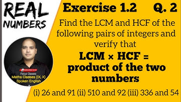 Class 10, Ex 1.2 Q2, Maths (Real Numbers) Find the LCM and HCF of the following pairs of integers an
