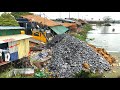 NEW Landfilling flooded & Cleaning BY Bulldozer SHANTUl DH17C3Pro pushing stone dump truck wheel 10