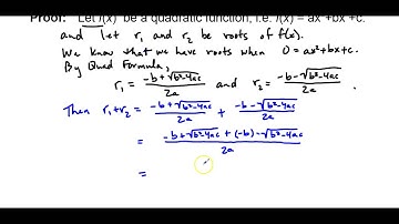 Proof of Sum & Product of Roots