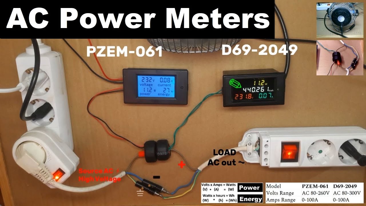 AC Power Meters PZEM061 vs D692049 YouTube