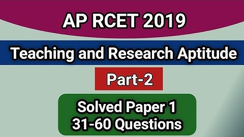 AP RCET 2019 Paper 1  Part-2 : 31-60 Questions with Key