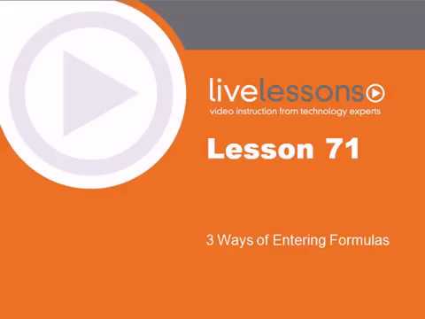 Formulas - Lesson 71 Three Ways of Entering Formulas