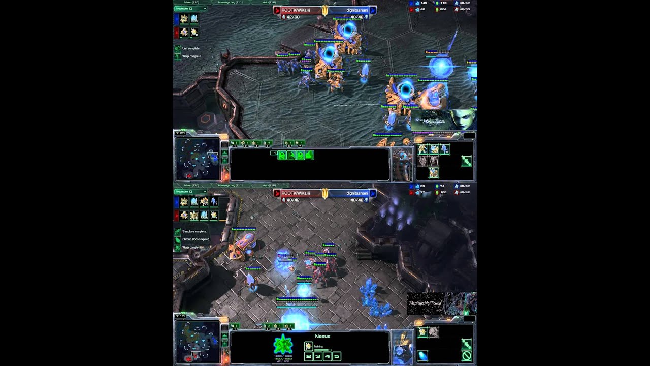 [SC2] ROOTKiWiKaKi Vs dignitasna : View of 2 players Starcraft II :