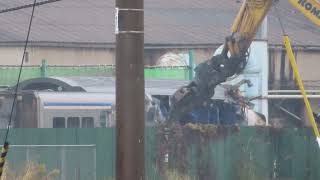 E217系クラY18編成サロE216-18解体　長野総合車両センター