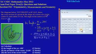 csec cxc maths past paper 2 question 4a may 2012 exam solutions answers by will edutech