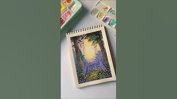 trying himi gouache for the first time! 💜✨ #art #paint #shorts #ytshort #aesthetic #subscribe