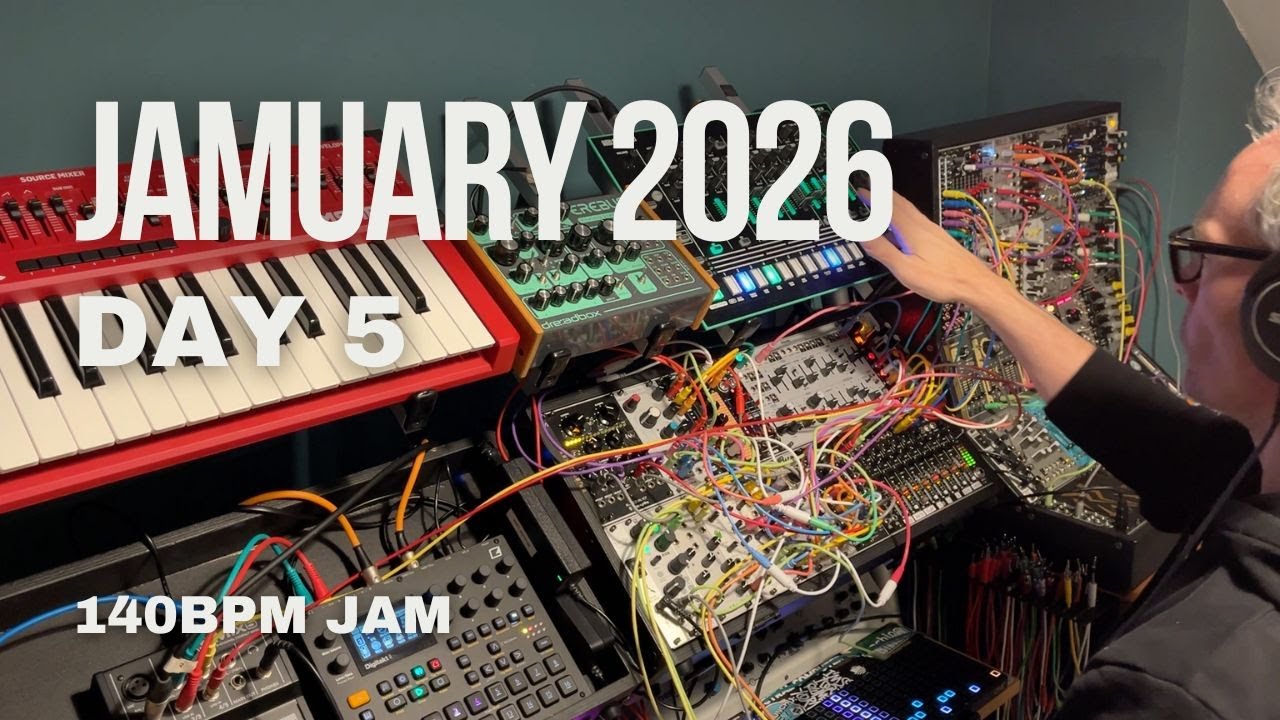 Jamuary 2026 day 5 - modular synth improvisation with Digitakt2 and Roland TR-8 (140bpm)