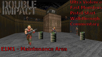 Doom: Double Impact (UV-Fast 100%) Walkthrough (E1M1: Maintenance Area)