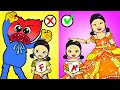 OMG! Huggy Wuggy So Scary - Poor Squid Game VS Sinister Huggy Wuggy | DIY Paper Dolls & Cartoon