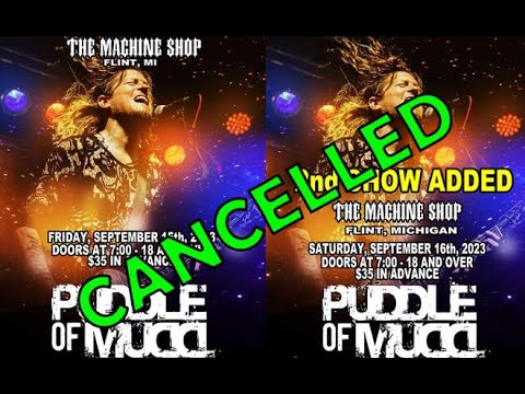 Puddle Of Mudd cancel upcoming shows Wes Scantlin seems to be to blame - statement posted by venue