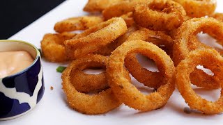 Crispy Onion Rings | Crunchy Eggless Onion Rings | How to make Crispy Onion Rings at home |