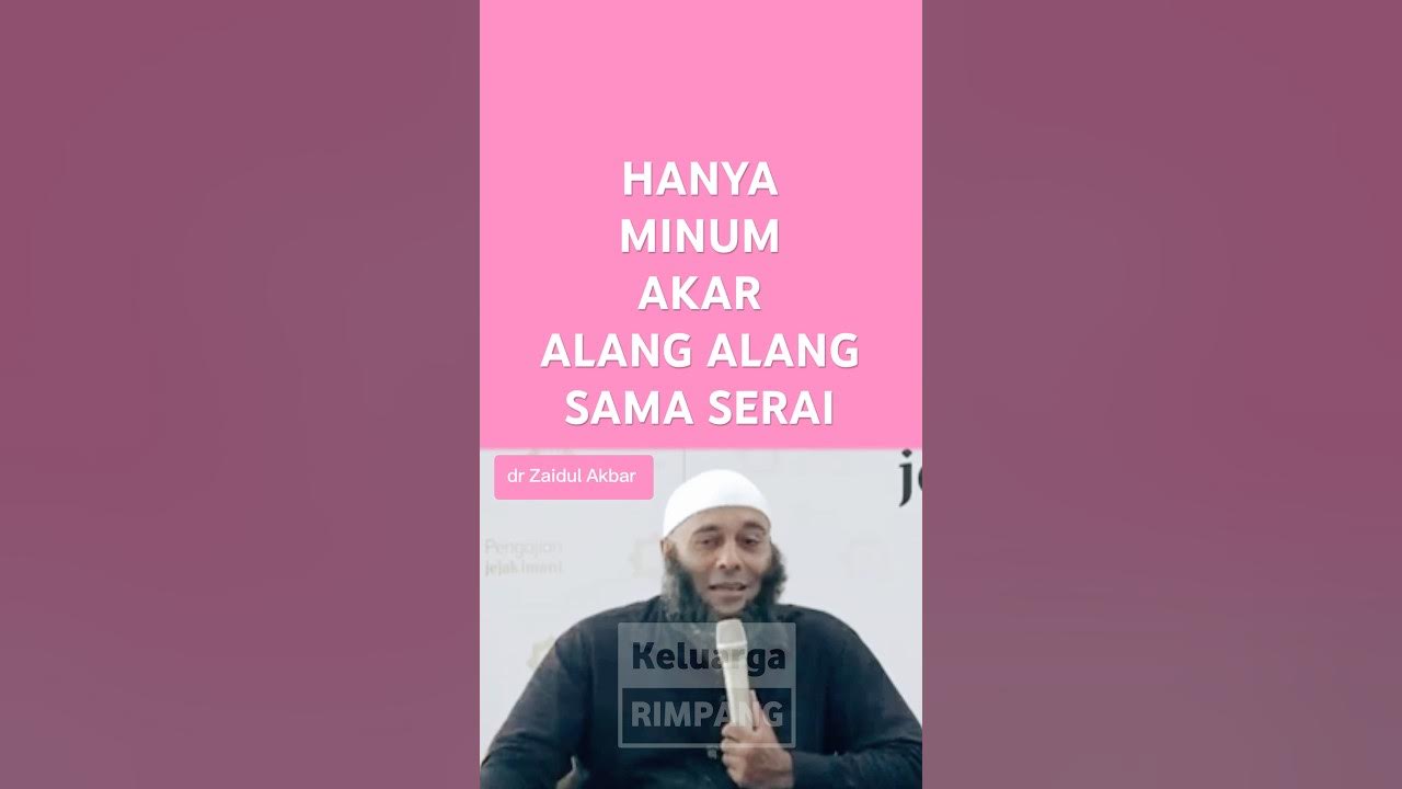 Hanya minum Akar alang - alang sama serai - dr Zaidul Akbar Hanya minum Akar alang - alang sama serai - dr Zaidul Akbar