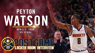 Peyton Watson Full Post Game Locker Room Interview vs. Spurs 🎙