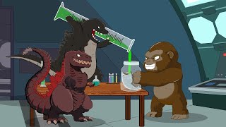 TEAM Godzilla \& KONG vs EVOLUTION OF 3 HEADED BLOOP | Godzilla Cartoon Compilation