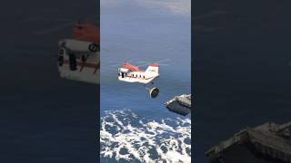 White Red Cargo Helicopter Carried Big Huge Military War Tank in GTA V GAME