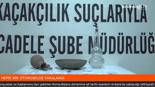 Ankara'da aranan araçta çok sayıda tarihi eser yakalandı