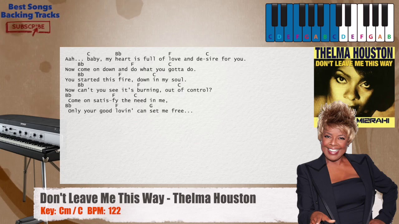 🎹 Don't Leave Me This Way - Thelma Houston Piano Backing Track with