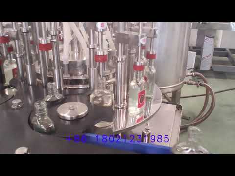 fully automatic whisky/vodka/brandy bottling line test video (rinser filler capper)
