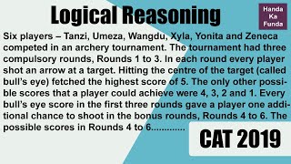 CAT 2019 - Logical Reasoning - Games and Tournaments - Six people