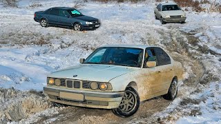 :  4WD - AUDI Quattro vs BMW iX.   OffROAD  DRAG BMW 525 iX e34 vs Audi C3/C4 Quattro