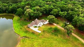 Spacious Country Retreat with Pond: Drone Tour of a Stunning Estate.