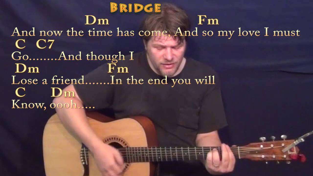 I ll follow the sun beatles guitar cover lesson with chords lyrics