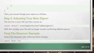 Solving Only one default export per module allowed Error in React Native Bottom Navigation