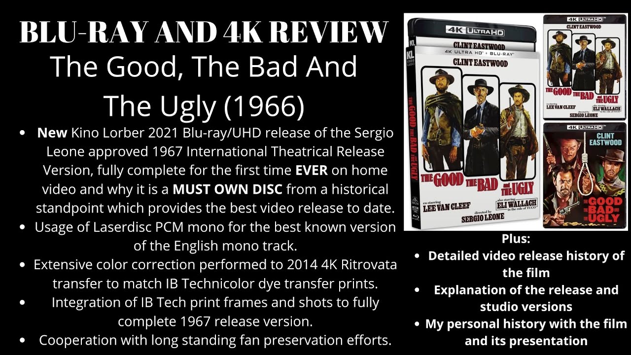 The Good, The Bad and The Ugly Blu-ray 4K review and version history ...
