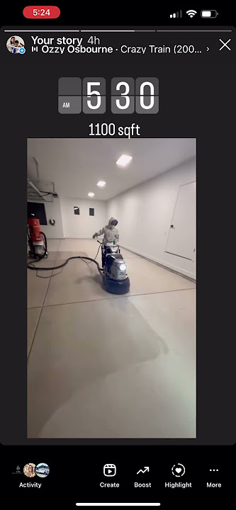 ASL G7 grinding concrete with Monica from Quality Epoxy taking full control.  Polyaspartic 1” flake
