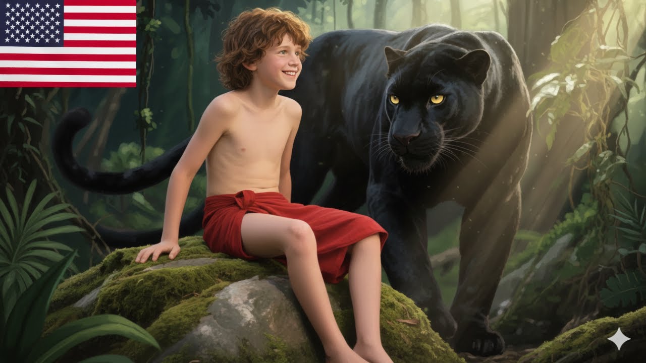 The Jungle Book Mowgli and The Black Panther🌴3D 4K Bedtime Stories for Kids in English  
