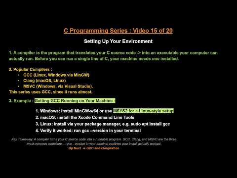 C Compiler (GCC) | Set Up C Programming on Windows, Mac & Linux | C Programming Series #15
